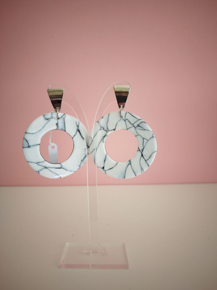 Round Marble Σκουλαρίκι